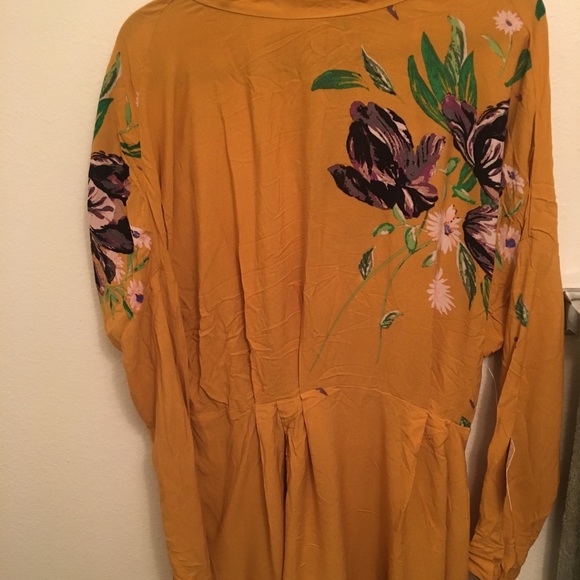 Free People Tunic Dress Mustard Yellow Size L - Picture 2 of 3